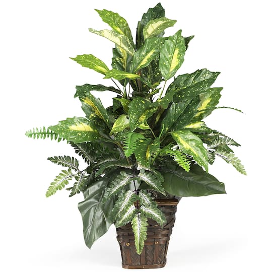2ft. Mixed Greens In Wicker Basket